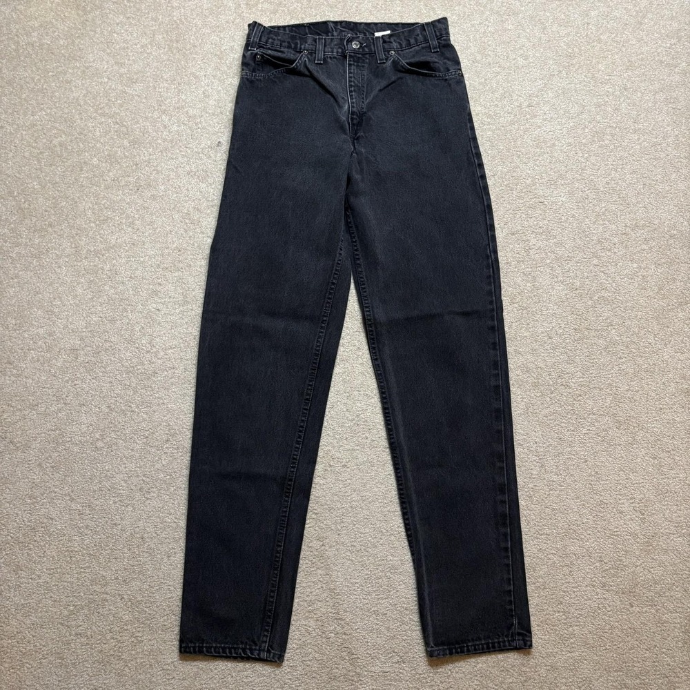 Vtg Levis 550 Jeans Mens 30x34 Black Orange Tab Relaxed Tapered Denim USA 90s